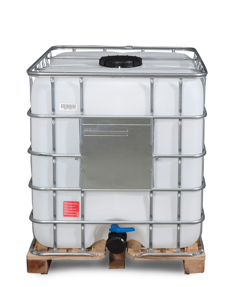 Recobulk IBC container, wooden pallet, 1000 litre, NW225 opening, NW80 drain - 2