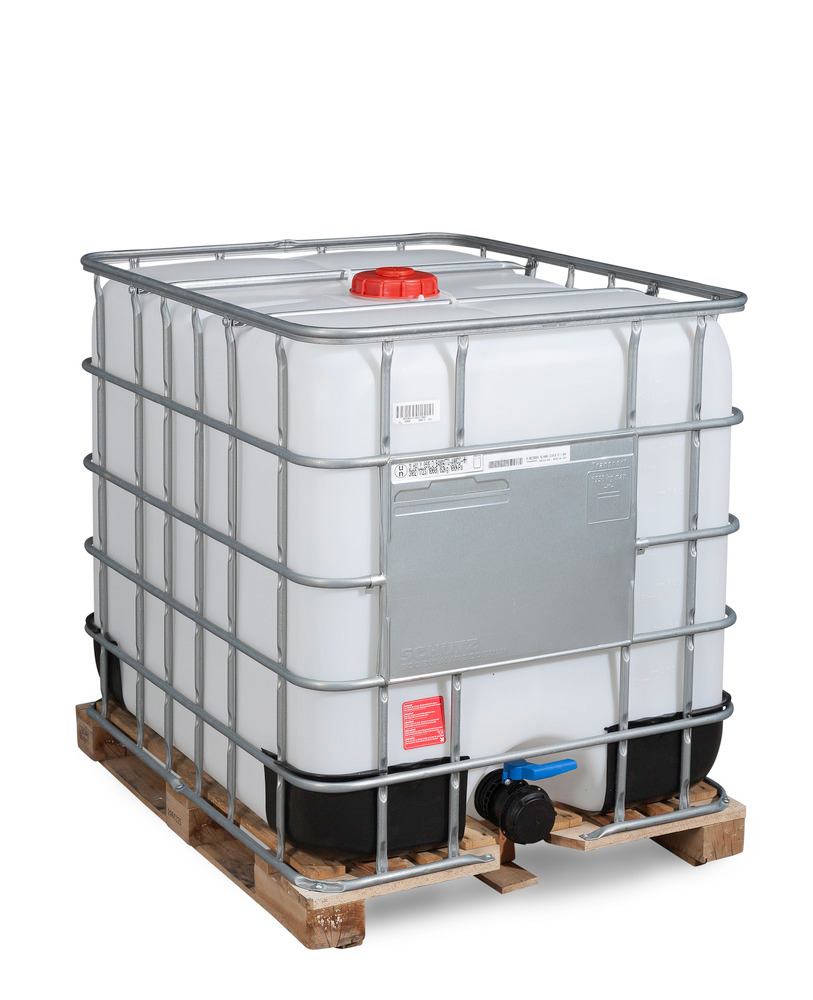 Recobulk IBC hazardous goods container, wooden pallet, 1000 litre, NW150 opening, NW80 drain - 2