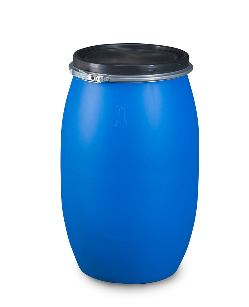 Plastic lidded drum, 120 litre - 1