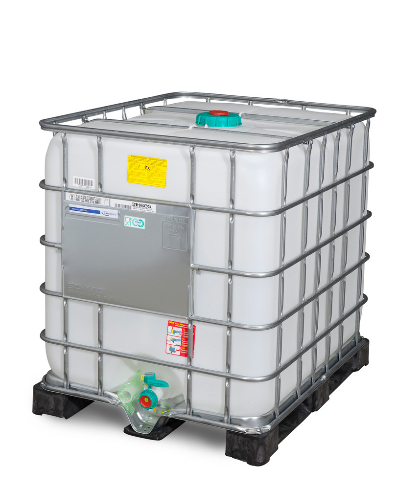 IBC-container för farligt gods, ex-klassad, PE-pall, 1000 liter, öppning Ø150, utlopp Ø50 - 3