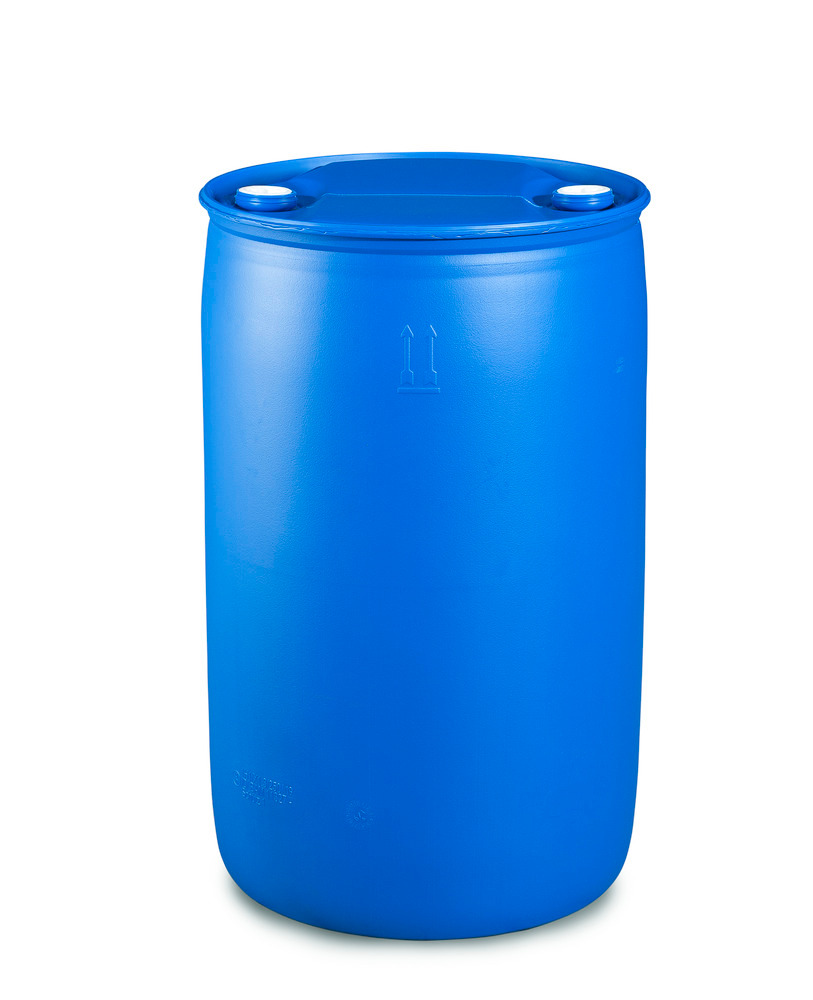 Plasttromle med spunshuller, 220 liter, 2” grov og 2” TriSure - 1