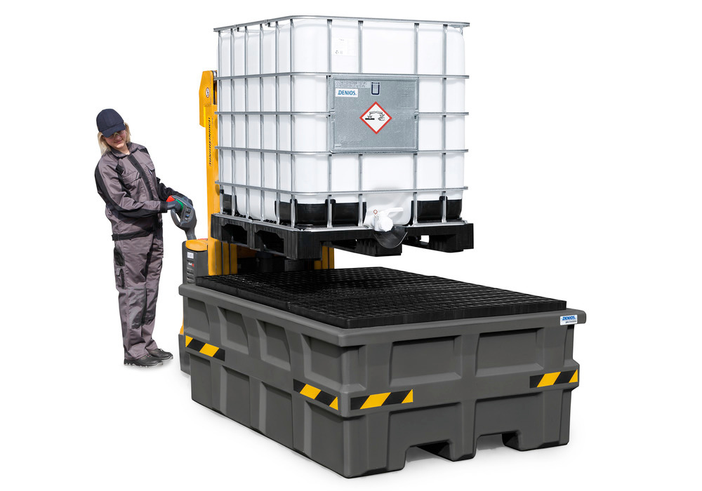 Spill pallet pro-line in polyethylene (PE) for 1 IBC, with PE grid - 2