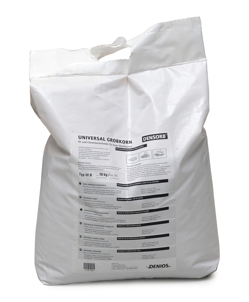 Granulés absorbants DENSORB huile, gros grain, Universel, ignifuge, chimiquement inerte, sac de 10kg - 4