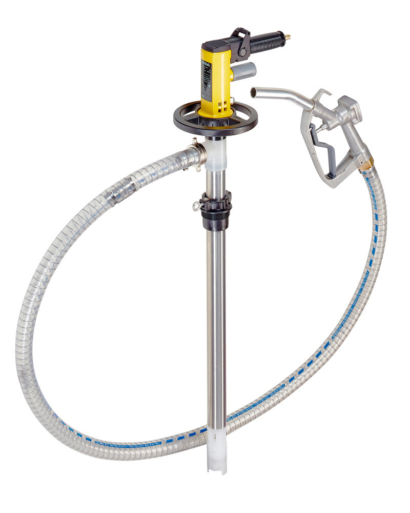Lutz Drum Pump - For Oils and Diesel Fuels - 47" - Air - High - PVC Hose Included - 0205-302-2 - 1