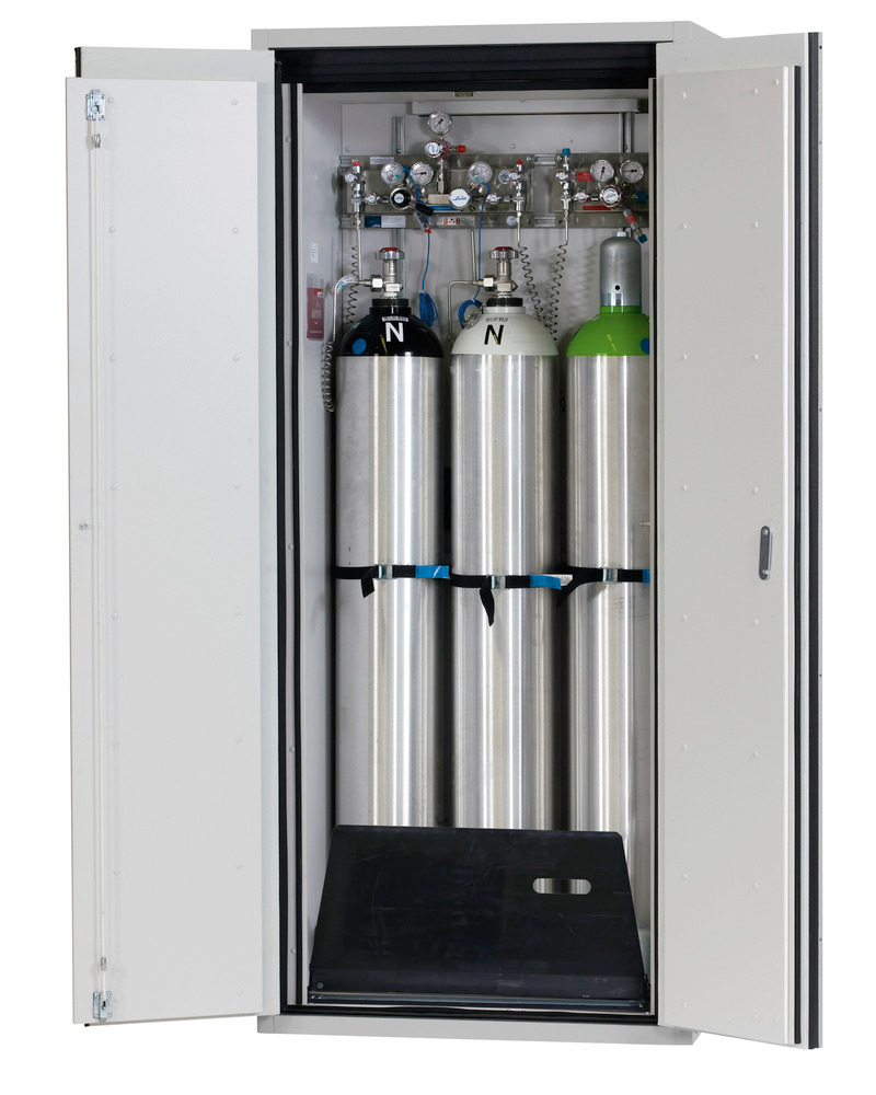 Asecos gas cylinder storage cabinet, 90 Min fire resistant, 2 doors, 3 cylinders - 1