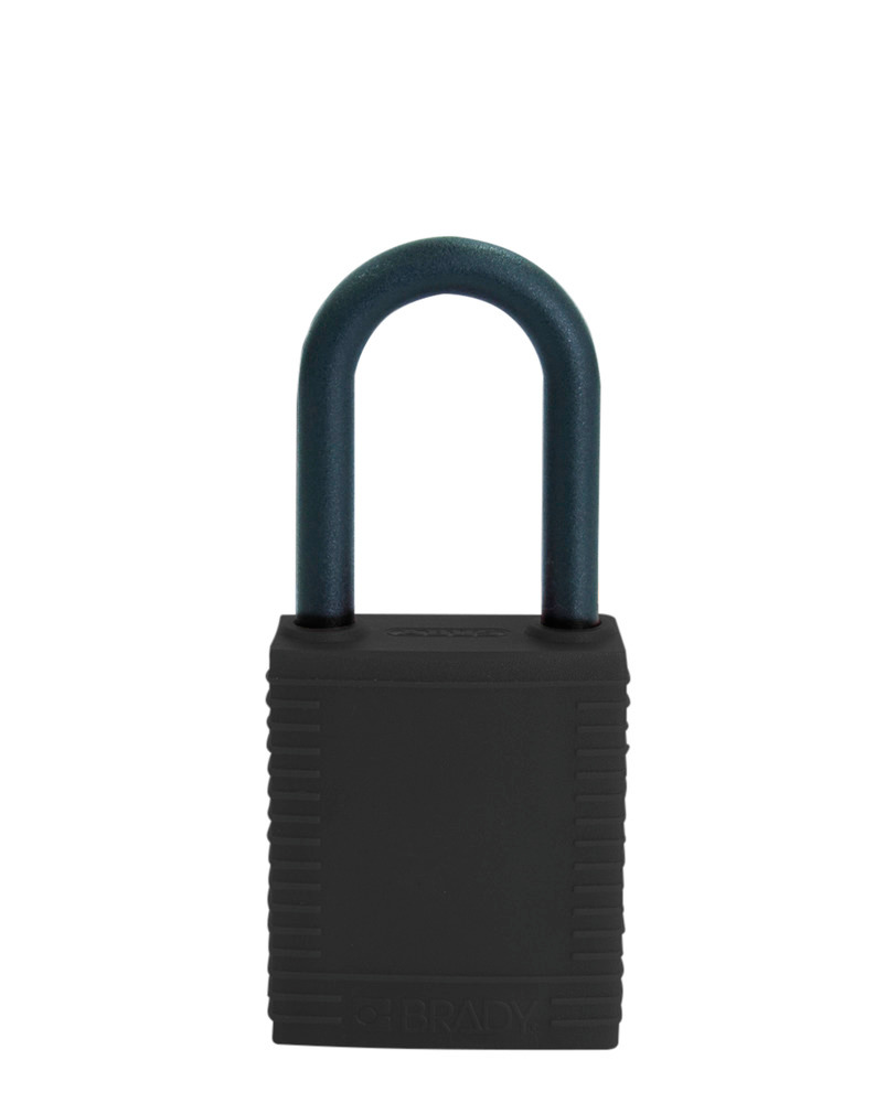 Safety lock with plastic coating, black, non-conductive - 1