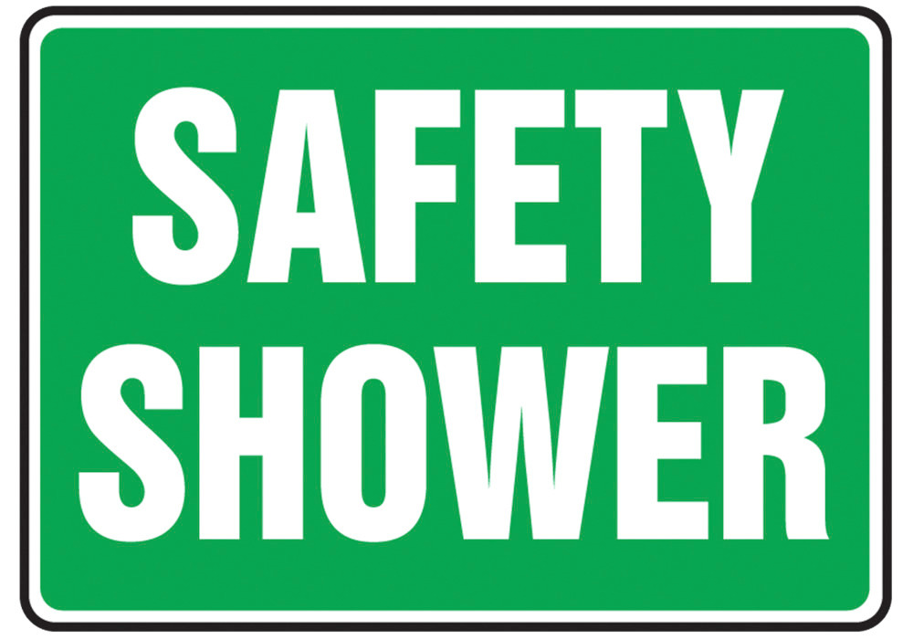 Safety Sign - Safety Shower - Aluminum - 10 in x 14 in - 1