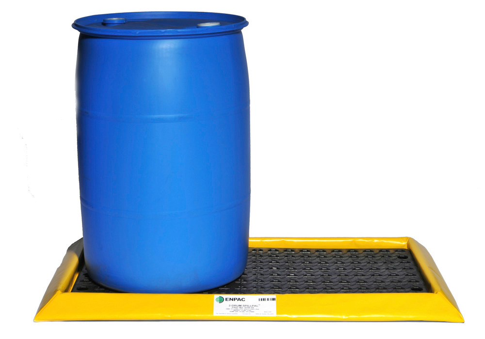 Flexible Spill Containment Sump - For 2 Drum - with Grating - 15 Gallon Sump Capacity - 5755-YE-G - 1