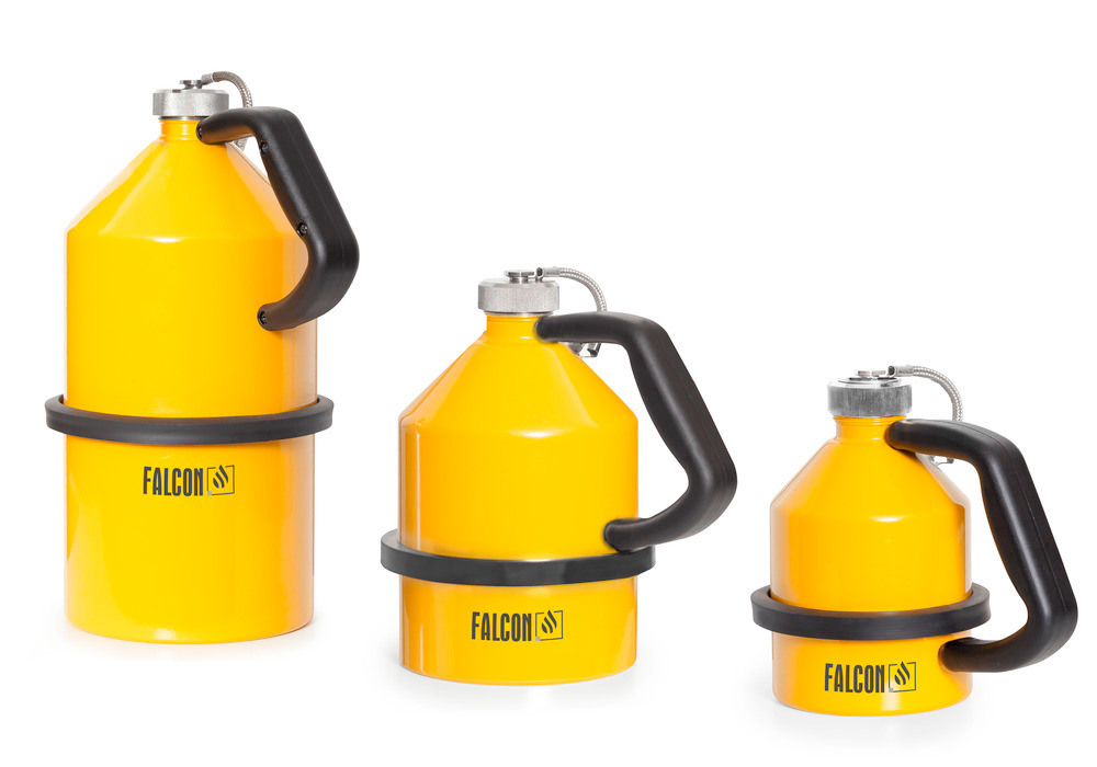 Safety Can - 2-Liter - Galvanized Steel - Screw Lid - Powder-Coated Yellow - Flammable Liquids - 4