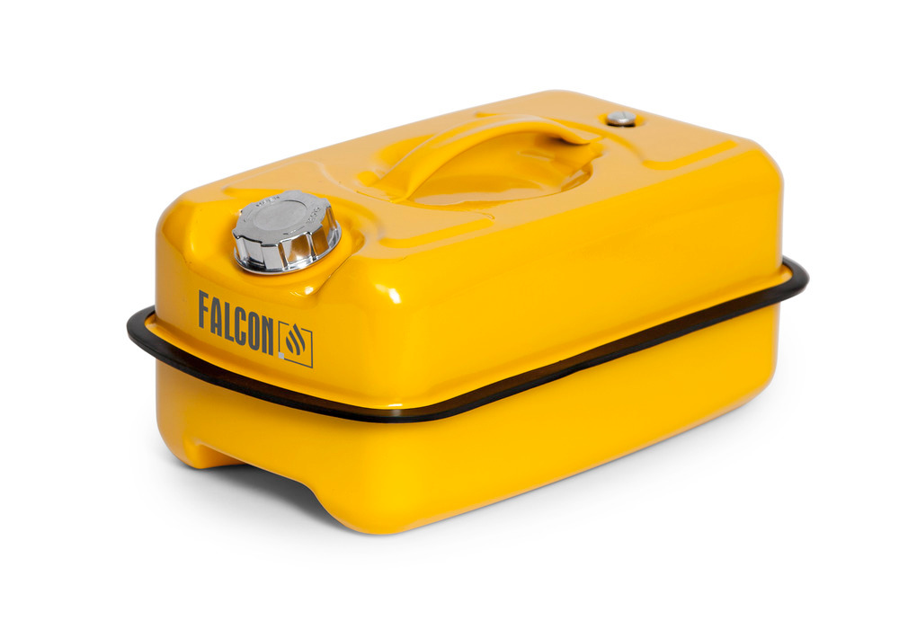Safety Tank - 10-Liter - Screw Lid - Powder-Coated Yellow - Flammable and Aggressive Substances - 2