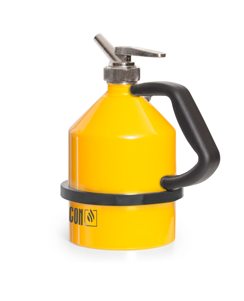 Dispensing Safety Can - 2-Liter - Steel - Fine Measuring Tap - Powder-Coated Yellow - 1