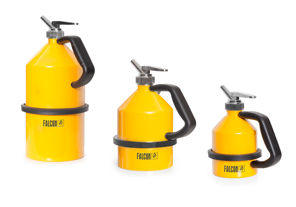 Dispensing Safety Can - 1-Liter - Steel - Fine Measuring Tap - Powder-Coated Yellow - 5