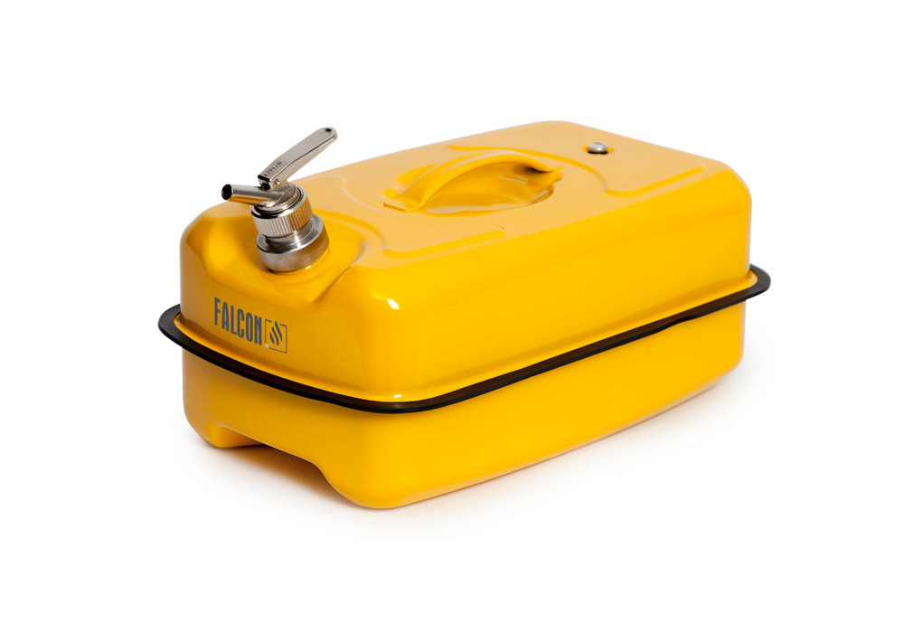Safety Container - 20-Liter - Steel - Powder-Coated Yellow - Fine Dispensing Tap - 1