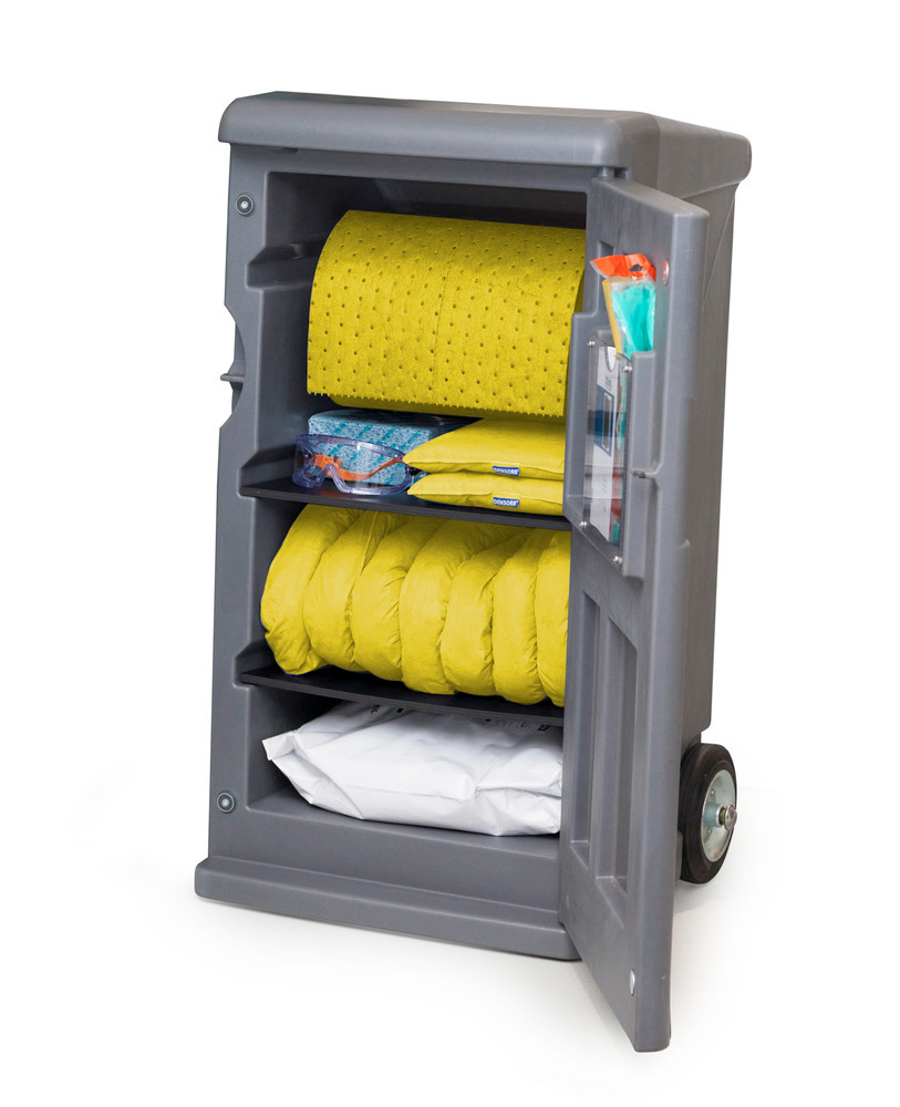 Emergency Spill Kit Caddy - Hazmat - Medium - Absorbs 100 Gallons - Lockable - 1