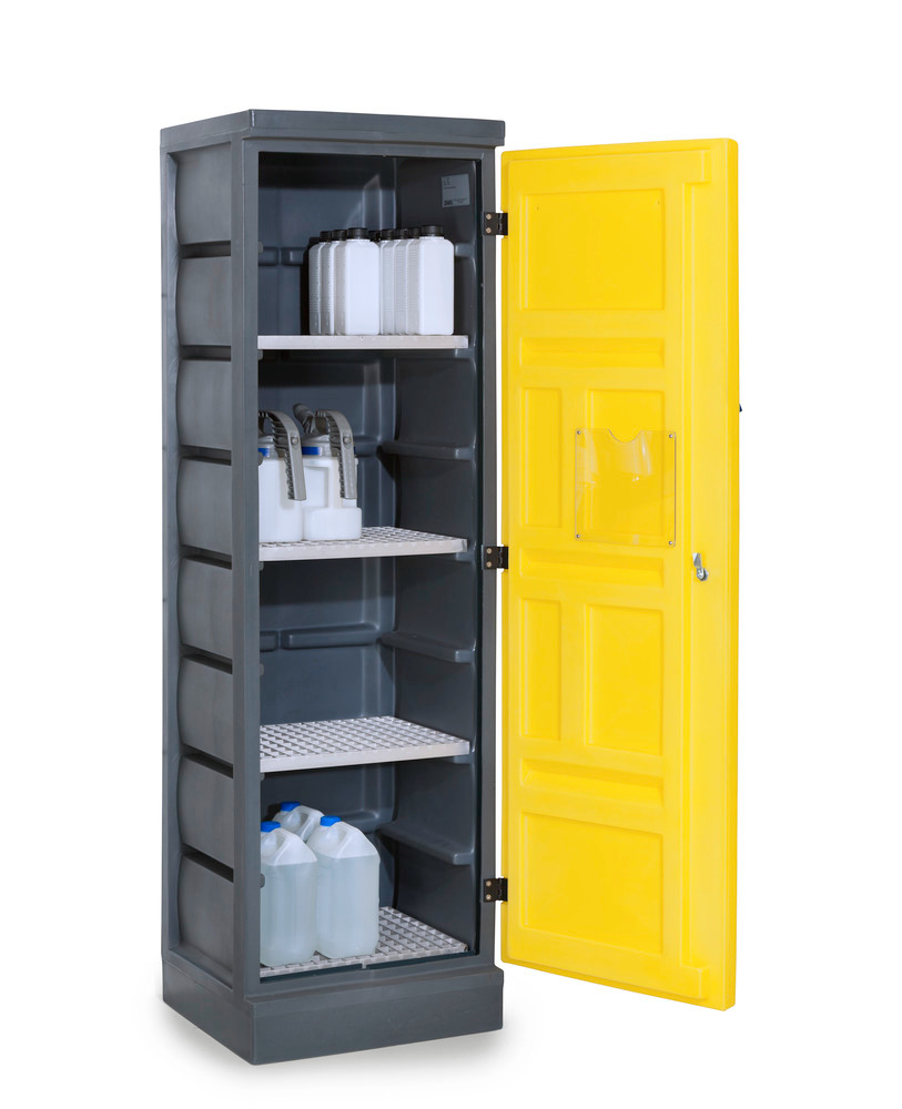 PolyStore Chemical Storage Cabinet - Stainless Steel Shelf - W 60 cm - Compliant Sump - PS 620-4 - 2