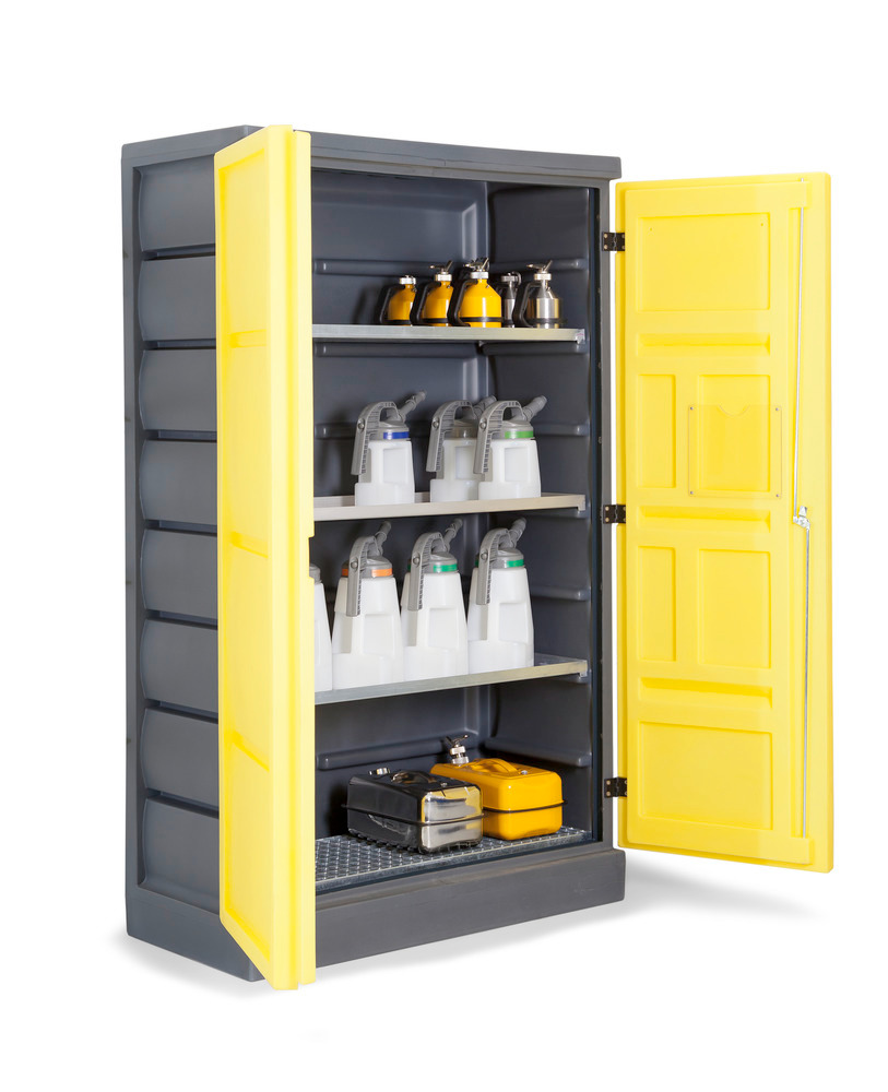 PolyStore Chemical Storage Cabinet - Stainless Steel Shelf - W 120 cm - Compliant Sump - PS 1220-3.1 - 1