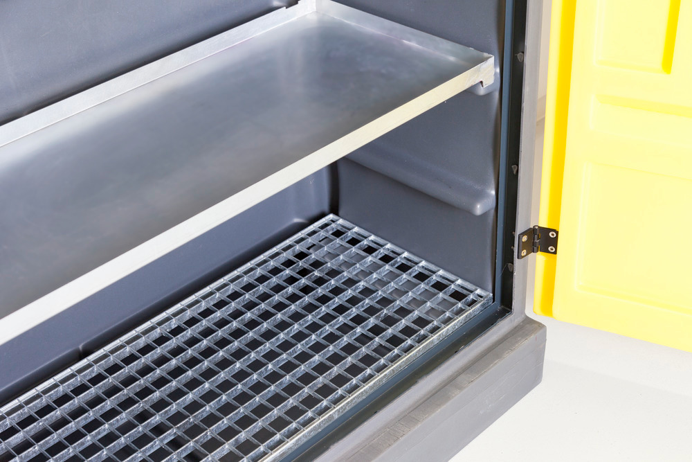 PolyStore Chemical Storage Cabinet - Galvanized Shelf - W 120 cm - Compliant Sump - PS 1220-3.1 - 4