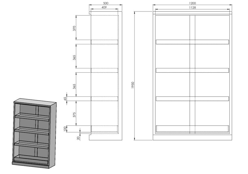 Vegyszertároló szekrény Comfort CS 104-A, szárnyas ajtókkal, 4 kihúzható kármentővel - 3