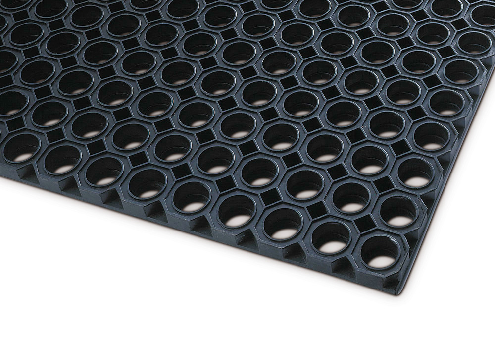 Szennyfogó szőnyeg OM 8.10 típus, kültéri, természetes gumi, 23 mm vastagság, 75 x 100 cm, fekete - 1