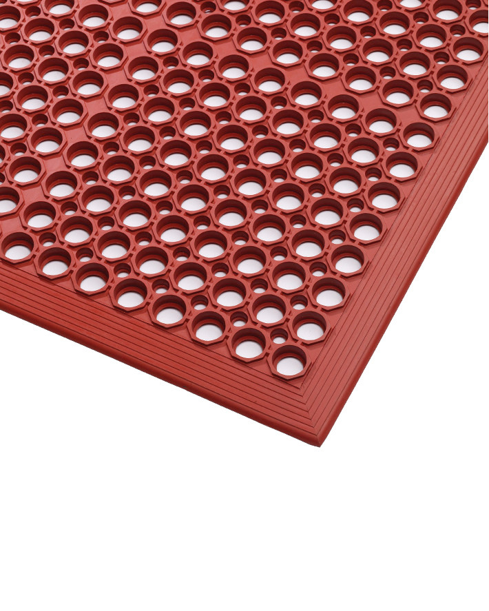 Ergonómikus biztonsági szőnyeg nedves munkaterületekre ST 9.15, piros, 90 x 150 cm - 1