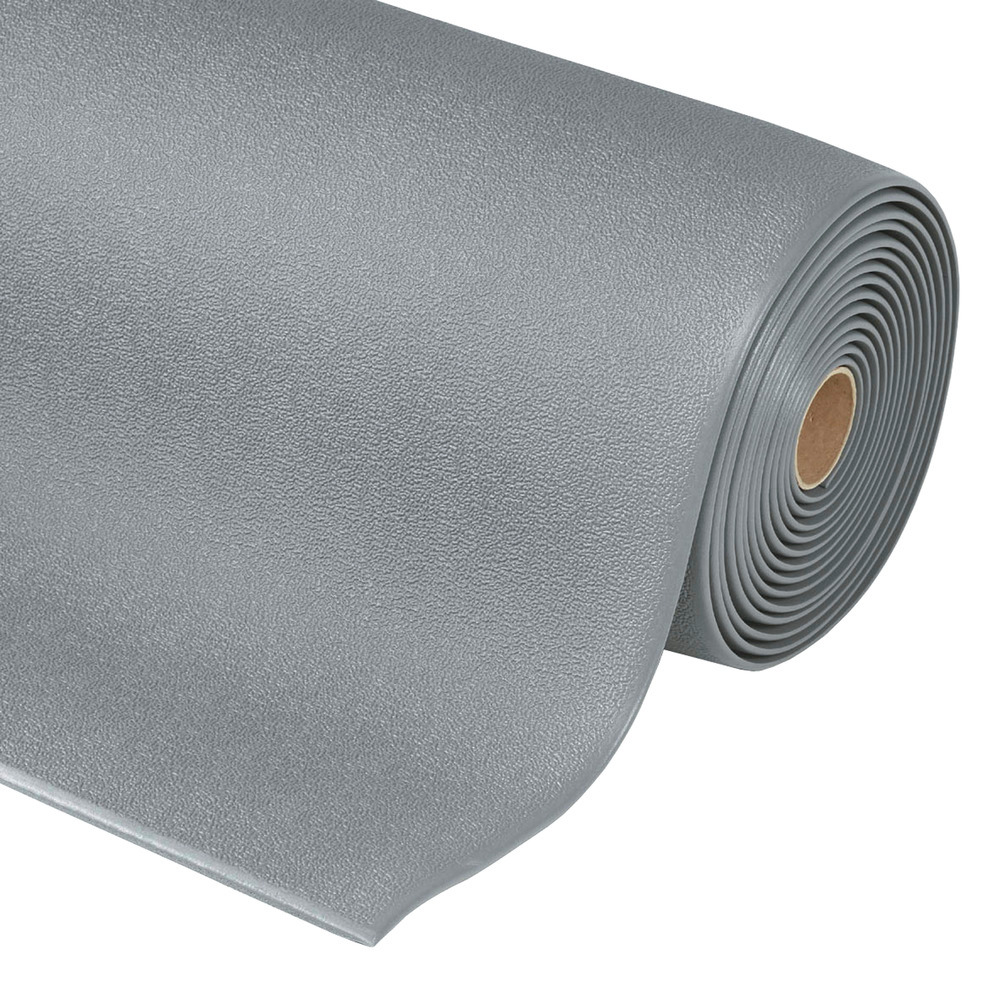 Anti-fatigue flooring for dry work areas, roll 1.2 m, freely choosable length, grey with pimples - 1