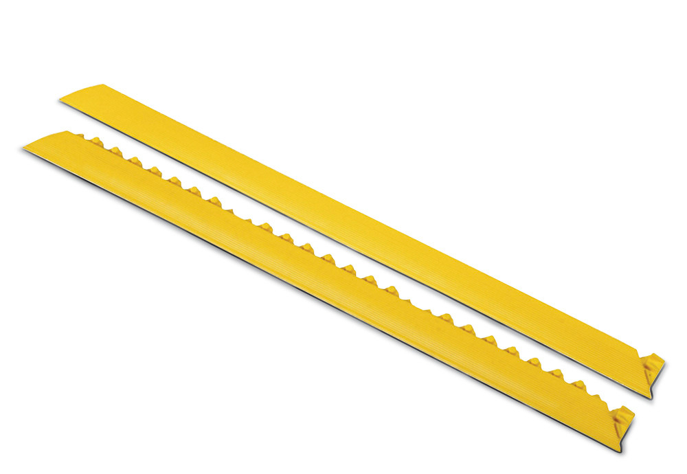 Edge strip connector with dimples for anti-fatigue matting CS 9.9, yellow - 1