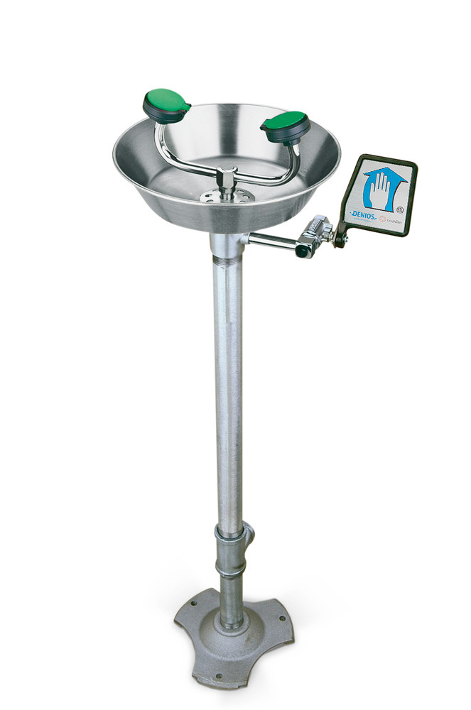 Eye and Face Shower, Model G 170, Stainless Steel basin, to be secured to the floor, green - 1