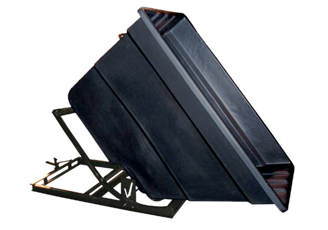 Self Dumping Hopper - Poly - 1.7 yd - Black - Dumps up to 40 degrees - Steel Tube Frame - 1