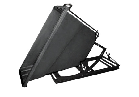 Self Dumping Hopper - Poly - 5/8 yd - Black - Dumps up to 40 degrees - Steel Tube Frame - 1