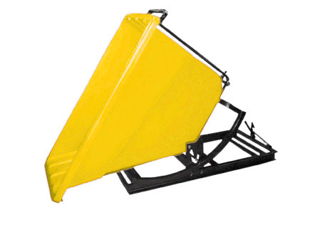Self Dumping Hopper - Poly - 5/8 yd - Yellow - Dumps up to 40 degrees - Steel Tube Frame - 1