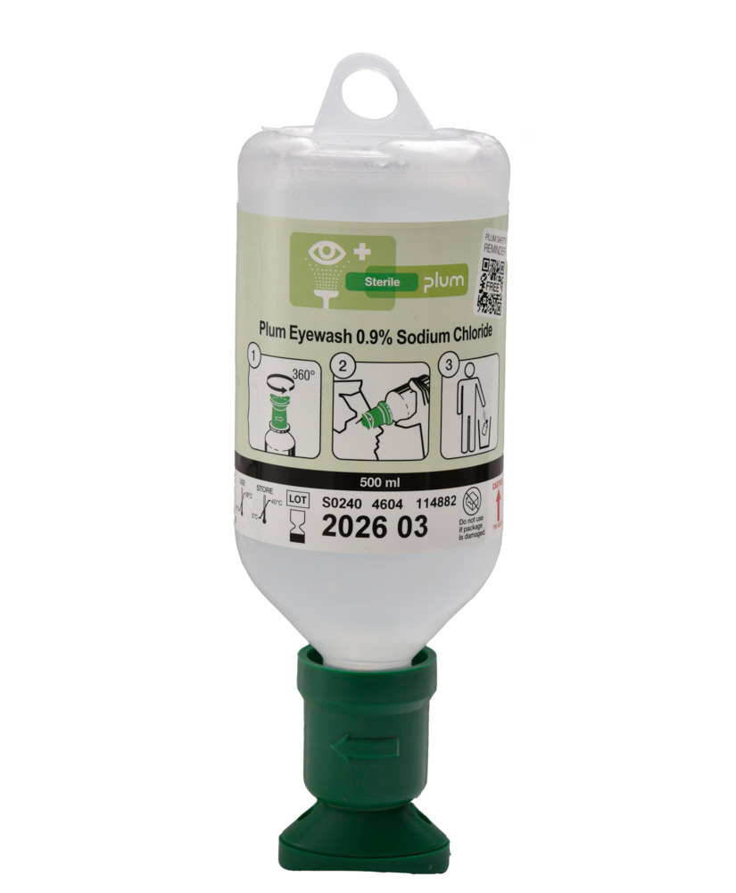 Augenspülflasche, mit 500 ml 0,9 %iger Kochsalzlösung (Natriumchlorid) - 1