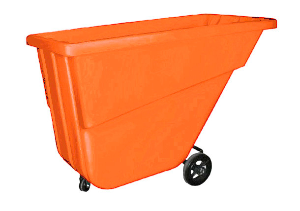 Tilt Truck - Poly Construction - 5/8 yd - Orange - with Steel Welded Chassis - 1500 lbs Load Capacity - 1
