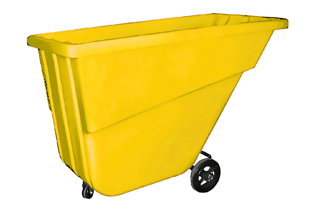 Tilt Truck - Poly Construction - 5/8 yd - Yellow - with Steel Welded Chassis - 1500 lbs Load Capacity - 1