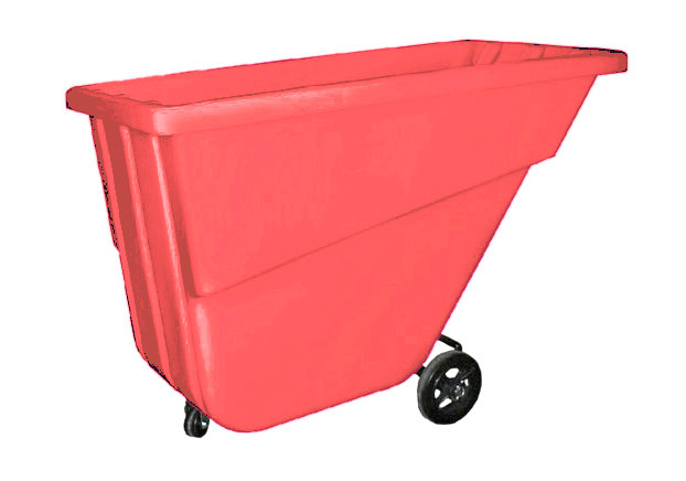 Tilt Truck - Poly Construction - 5/8 yd - Red - with Steel Welded Chassis - 1500 lbs Load Capacity - 1