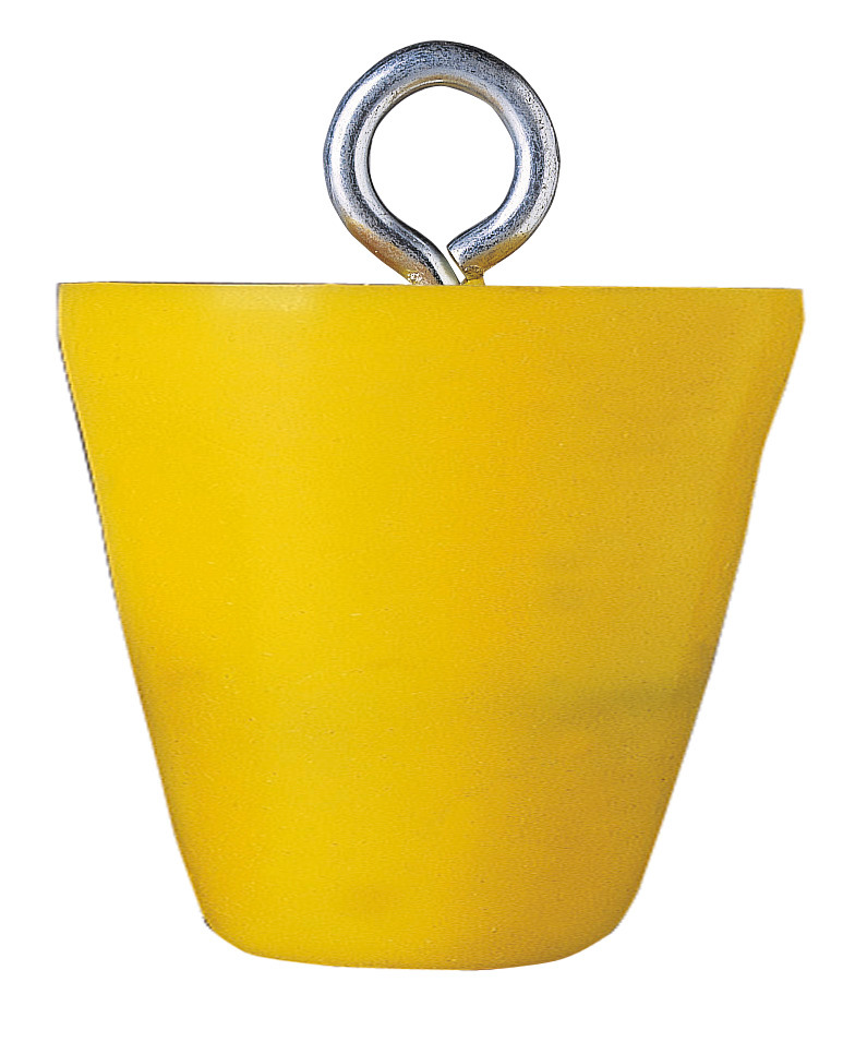 Drain Plug - 6" - Yellow - Chemically Resistant PVC - Prevent Spills - Rinse and Reuse - 1