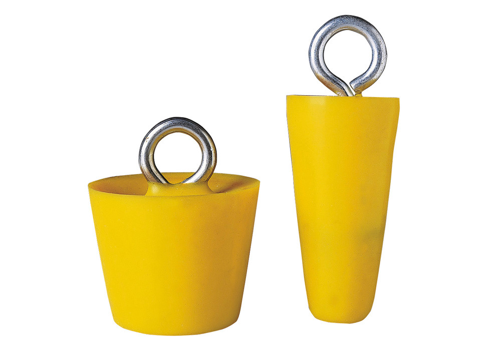 Drain Plug - 4" - Yellow - Chemically Resistant PVC - Prevent Spills - Rinse and Reuse - 3