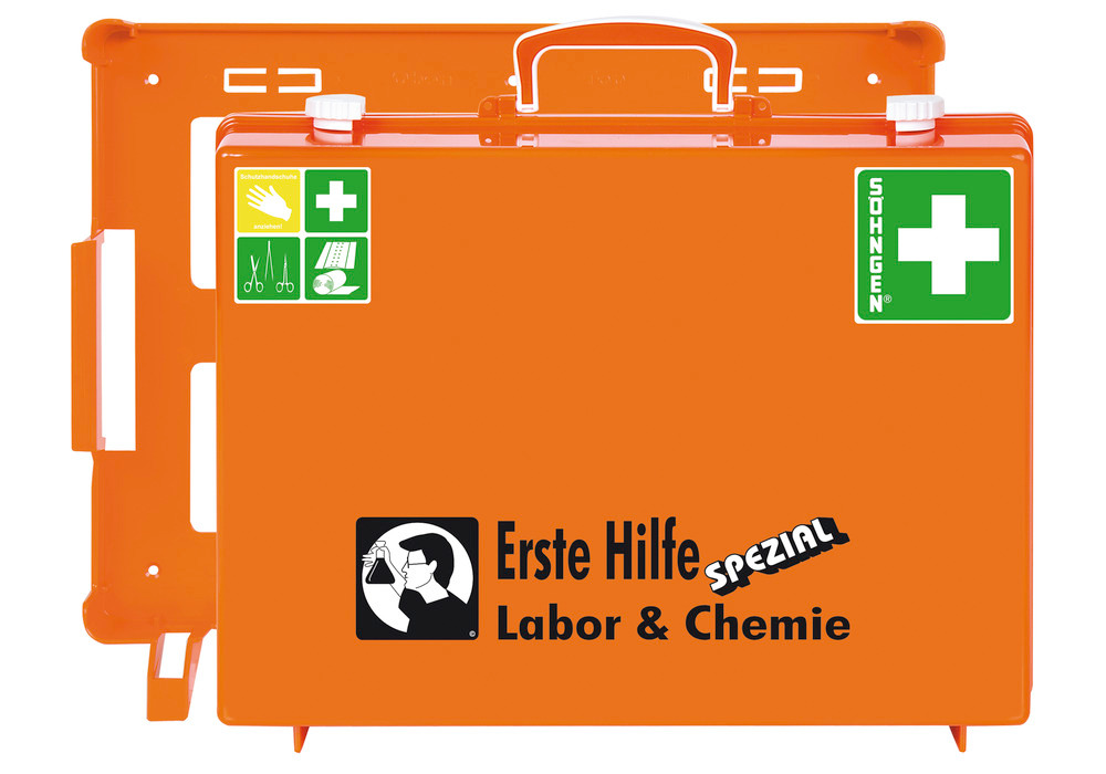 Erste-Hilfe-Koffer Beruf Spezial, Ausführung "Labor & Chemie", orange - 3