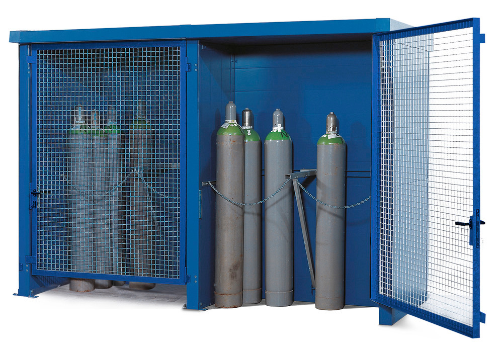 Gas Cylinder Cage - 2-Hour Fire Rated - 12 Cylinder Capacity - Steel Fram - Open Mesh Design - 1
