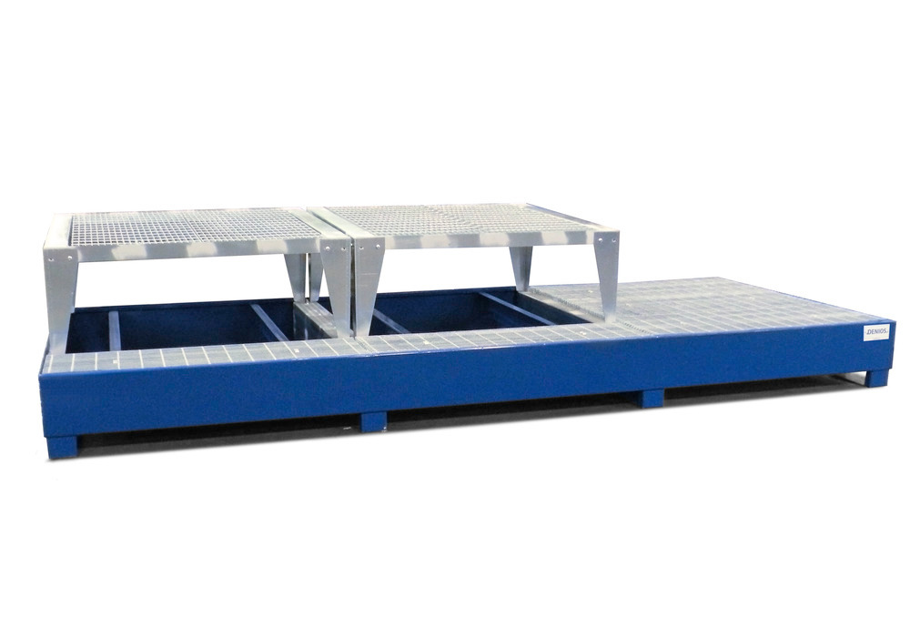 IBC Spill Containment Pallet - 3 IBC Totes - Dispensing Platform & 2 Stands Included - Painted Steel - 4