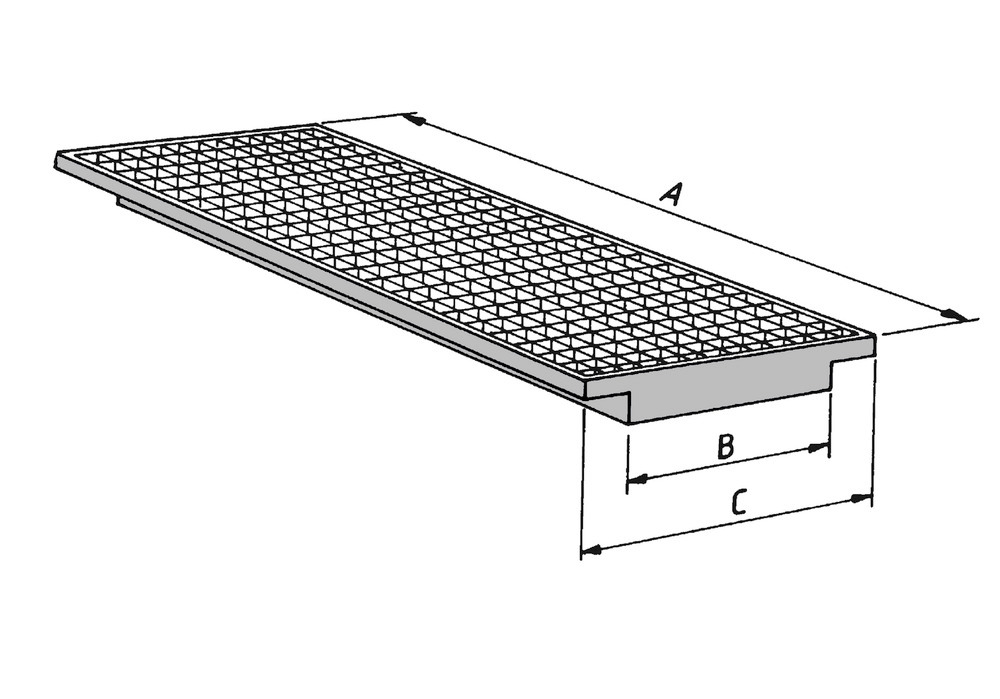 Galvanized Sump Insert for Pre-Existing Pallet Rack System - 96" x 36" - 58 gal Sump Capacity - 5