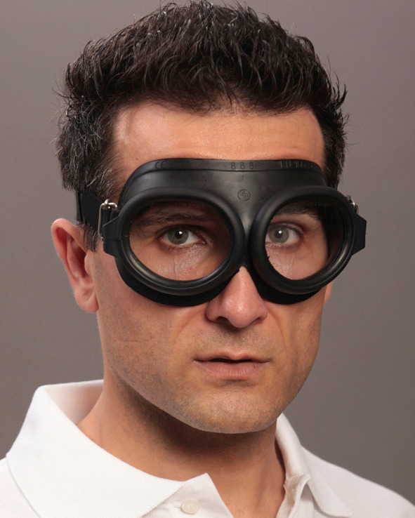 Óculos de segurança de borracha, proteção anti-gás, revestimento anti-embaciamento - 1