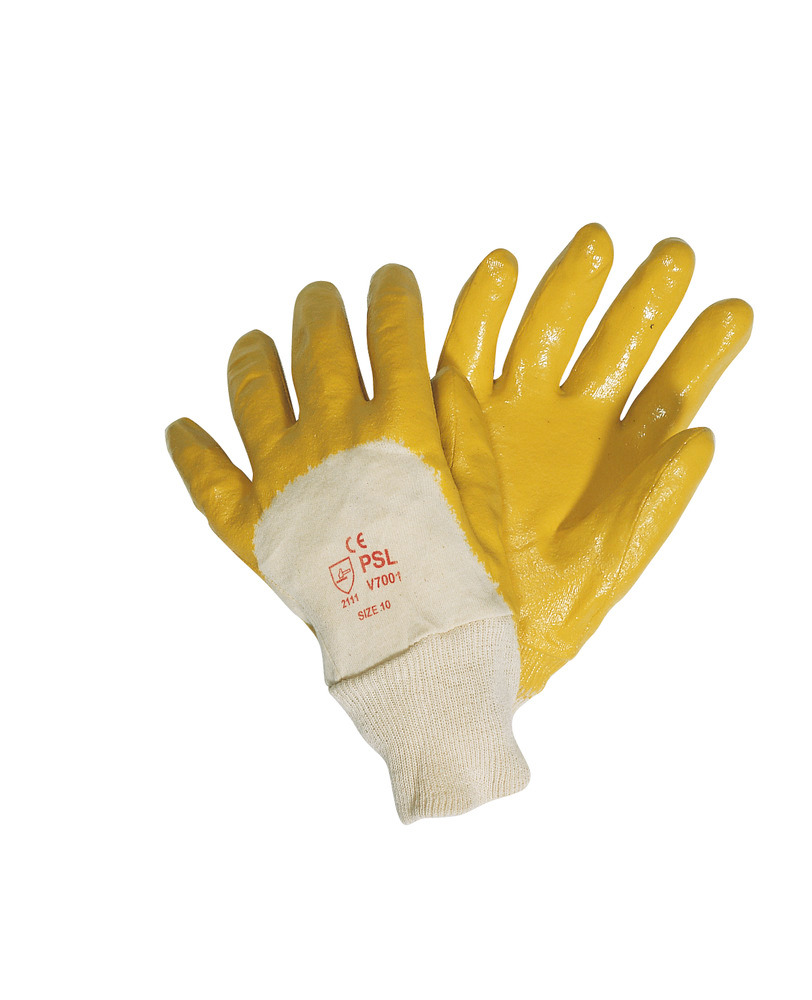 Nitrilrubber handschoen, categorie II, geel, maat 9, aantal = 12 paar - 1