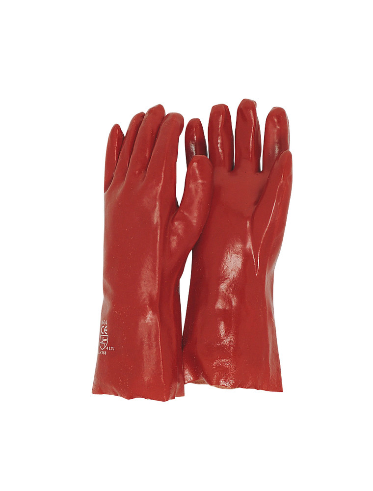 Luvas em PVC, categoria II, vermelho, tamanho 10, emb. de 12 pares - 1