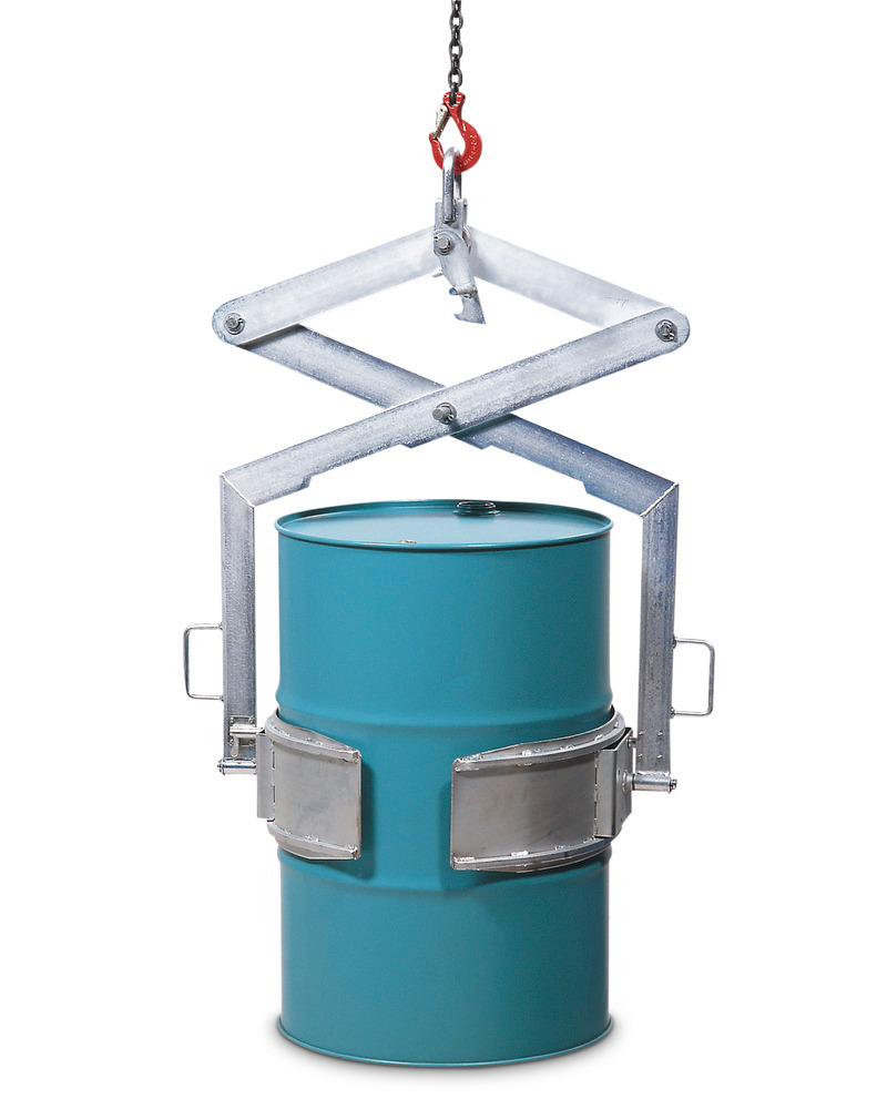 Drum Lifter - Vertical and Horizontal Combination Action - Steel Construction - Powder Coated - 2