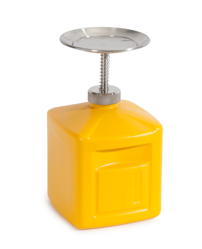 Plunger Can - Polyethylene - FALCON - 0.5 Gallon - Spring Operated Pump - Yellow - 2