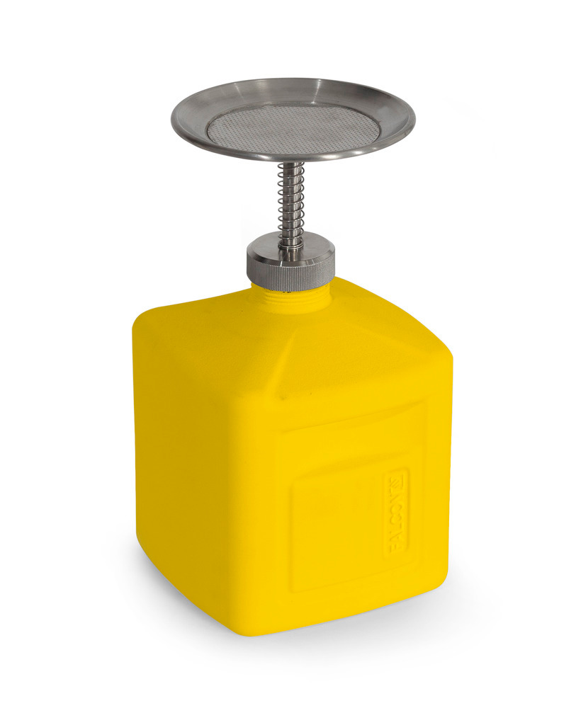 Plunger Can - Polyethylene - FALCON - 0.5 Gallon - Spring Operated Pump - Yellow - 1