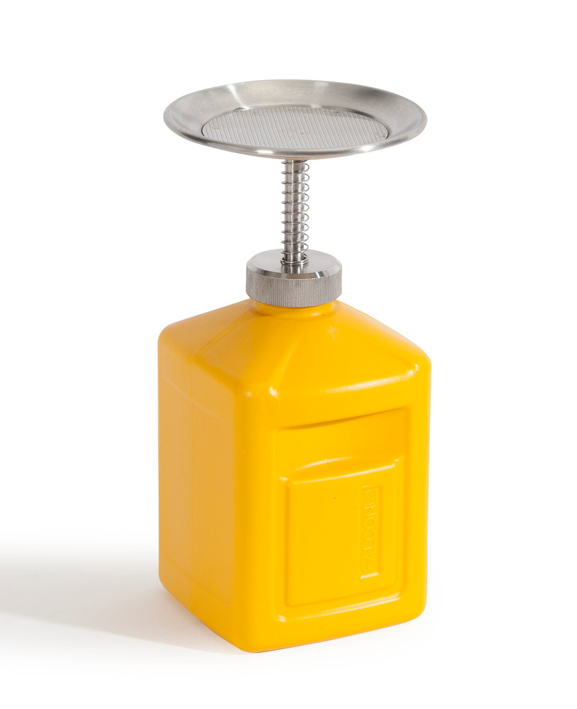 Plunger Can - Polyethylene - FALCON - 0.25 Gallon - Spring Operated Pump - Yellow - 2
