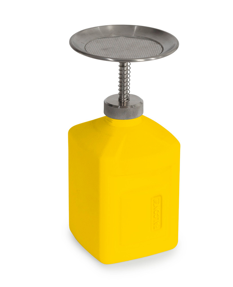 Plunger Can - Polyethylene - FALCON - 0.25 Gallon - Spring Operated Pump - Yellow - 1