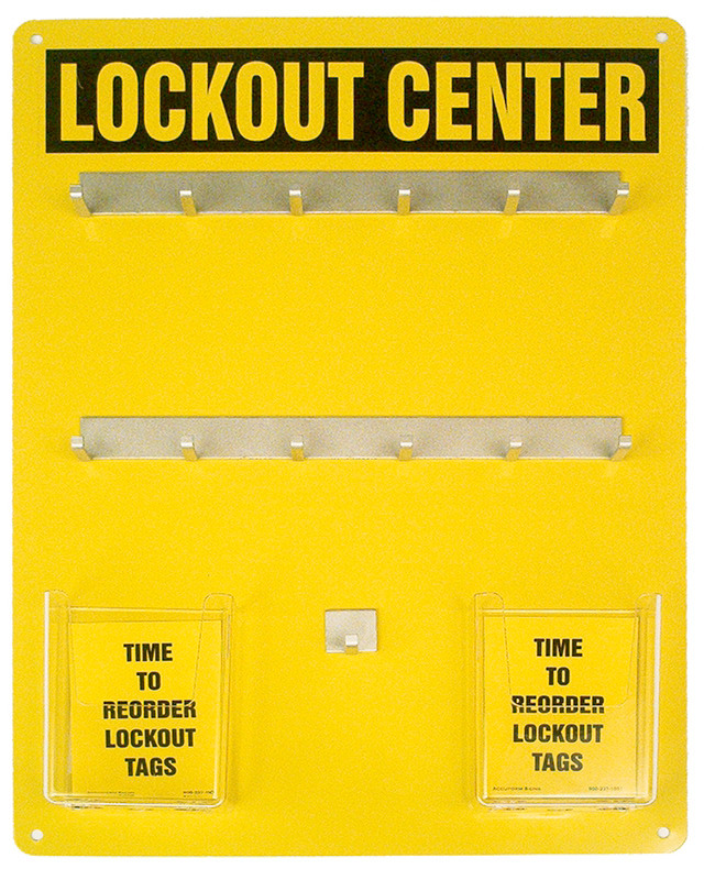 Lockout Center - Aluminum Hanger Boards - 12-Padlock Board with kit - only English - 14" x 14" - 1