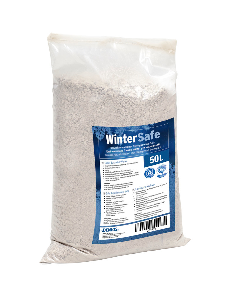 Saltfrit grus WinterSafe, miljøvenlig, skridsikker, 50 liters sæk - 3